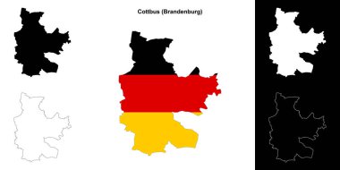 Cottbus (Brandenburg) blank outline map set clipart