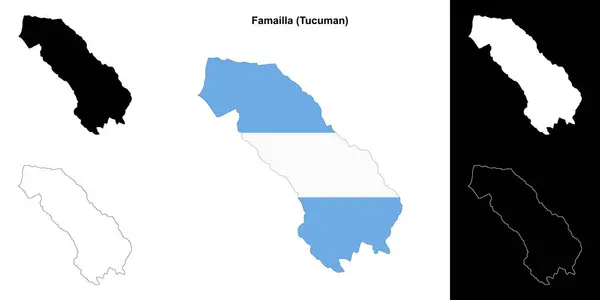 stock vector Famailla department (Tucuman) outline map set