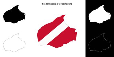 Frederiksberg municipality outline map set clipart