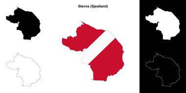 Stevns municipality outline map set clipart