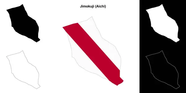 stock vector Jimokuji (Aichi) outline map set