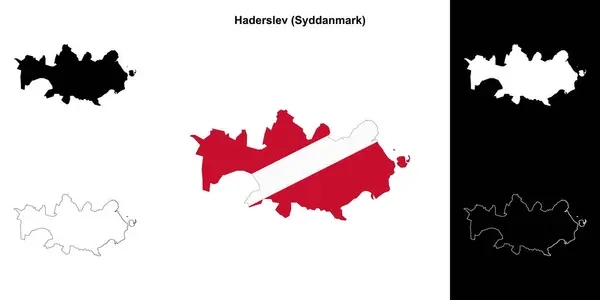 stock vector Haderslev municipality outline map set