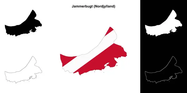 stock vector Jammerbugt municipality outline map set