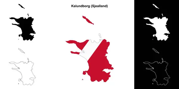 stock vector Kalundborg municipality outline map set