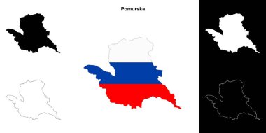 Pomurska region outline map set clipart