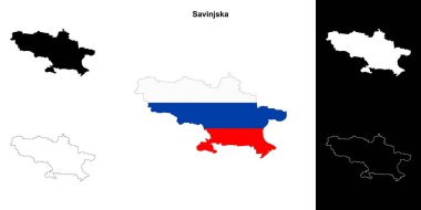 Savinjska region outline map set clipart