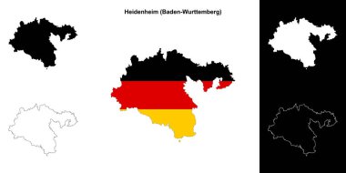 Heidenheim (Baden-Wurttenberg) boş ana hat haritası seti