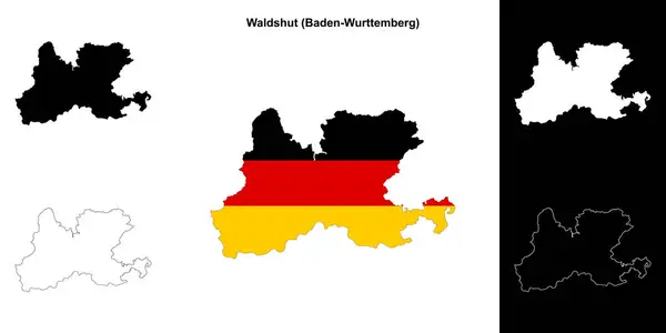 stock vector Waldshut (Baden-Wurttenberg) blank outline map set