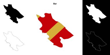 Bar belediye ana hatları haritası seti