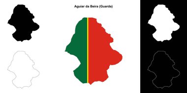 Aguiar da Beira municipality outline map set clipart