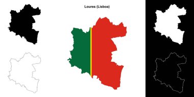 Loures municipality outline map set clipart