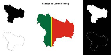 Santiago do Cacem belediyesinin ana hat haritası.