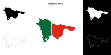 Vidigueira municipality outline map set clipart