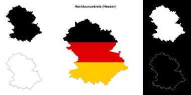 Hochtaunuskreis (Hessen) boş ana hat haritası seti