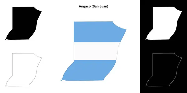 stock vector Angaco department (San Juan) outline map set