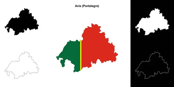 stock vector Avis municipality outline map set