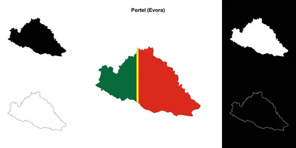 Stock vector Portel municipality outline map set