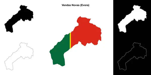 stock vector Vendas Novas municipality outline map set