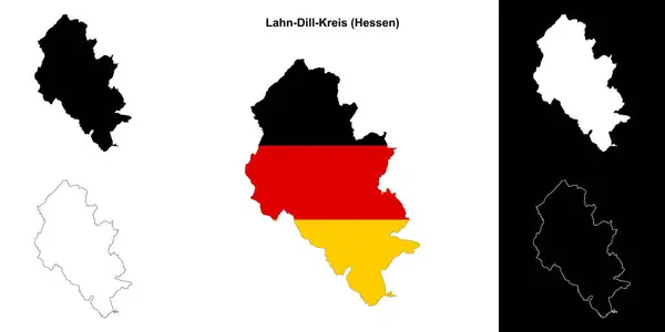 stock vector Lahn-Dill-Kreis (Hessen) blank outline map set