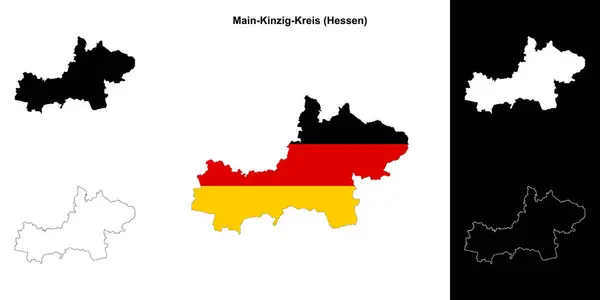 stock vector Main-Kinzig-Kreis (Hessen) blank outline map set