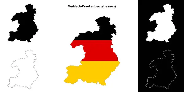 stock vector Waldeck-Frankenberg (Hessen) blank outline map set