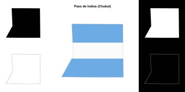 Paso de Indios bölümü (Chubut) ana hat haritası seti
