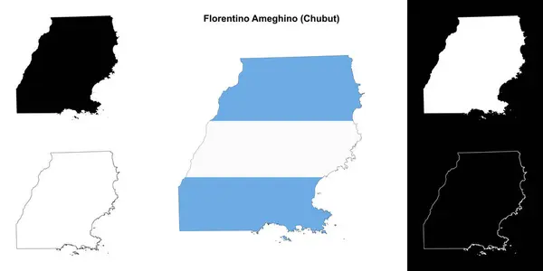 Stock vector Florentino Ameghino department (Chubut) outline map set