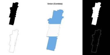 Union department (Cordoba) outline map set clipart