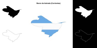 Beron de Astrada department (Corrientes) outline map set clipart