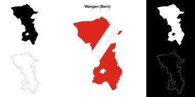 Wangen blank outline map set clipart