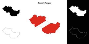 Zurzach blank outline map set clipart