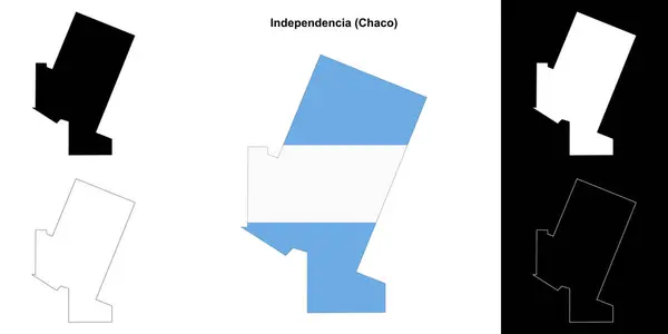 stock vector Independencia department (Chaco) outline map set