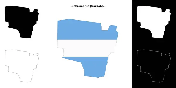 stock vector Sobremonte department (Cordoba) outline map set