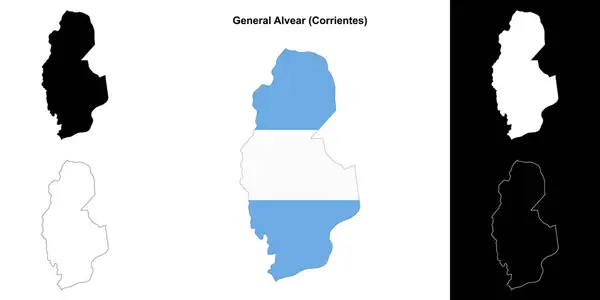 stock vector General Alvear department (Corrientes) outline map set