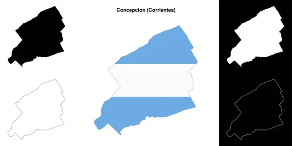 stock vector Concepcion department (Corrientes) outline map set