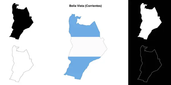 stock vector Bella Vista department (Corrientes) outline map set