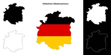 Hildesheim (Niedersachsen) boş dış hat haritası seti