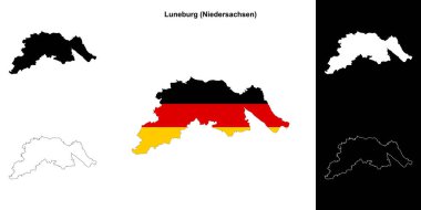 Luneburg (Niedersachsen) boş ana hat haritası seti