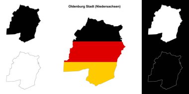 Oldenburg Stadt (Niedersachsen) boş ana hat haritası seti