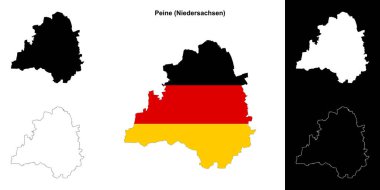 Peine (Niedersachsen) boş dış hat haritası seti