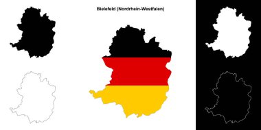 Bielefeld (Nordrhein-Westfalen) boş ana hat haritası seti