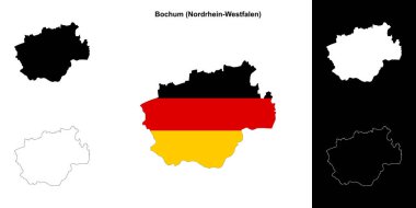 Bochum (Nordrhein-Westfalen) boş ana hat haritası seti