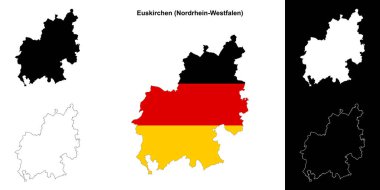 Euskirchen (Nordrhein-Westfalen) blank outline map set clipart