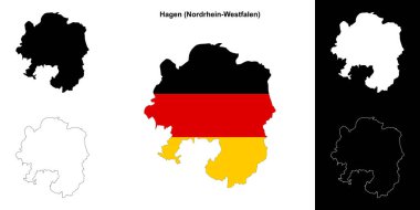 Hagen (Nordrhein-Westfalen) boş ana hat haritası seti