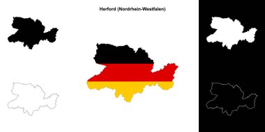 Herford (Nordrhein-Westfalen) blank outline map set clipart