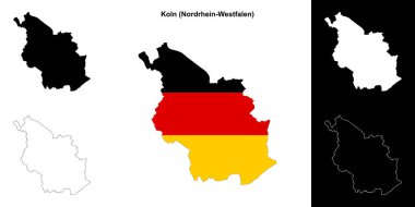 Koln (Nordrhein-Westfalen) boş ana hat haritası seti