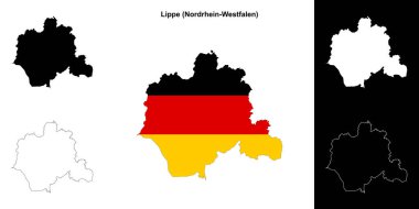 Lippe (Nordrhein-Westfalen) boş ana hat haritası seti