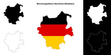 Monchengladbach (Nordrhein-Westfalen) boş ana hat haritası seti
