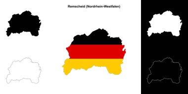 Remscheid (Nordrhein-Westfalen) boş ana hat haritası seti