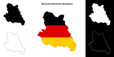 Warendorf (Nordrhein-Westfalen) boş ana hat haritası seti
